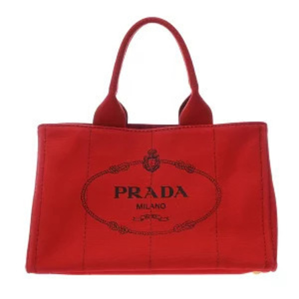 Prada Canapa Tote Red Canvas Handbag
